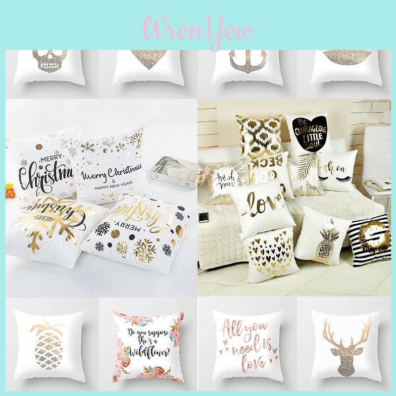 Fresh Simple Anime Pattern Cotton Pillow Cover Comfortable Peach Skin Fabric Cushion Case