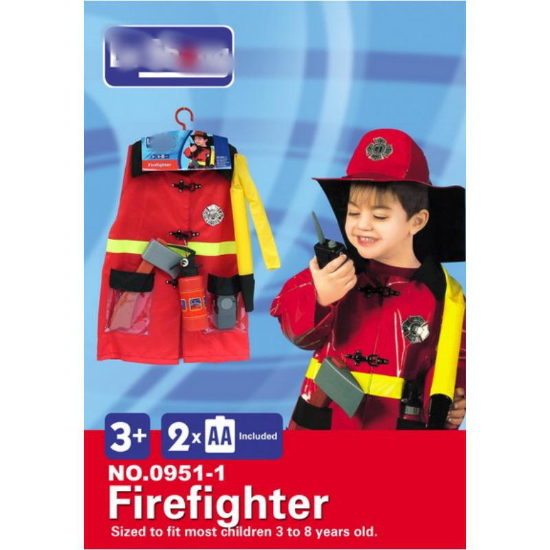 Kids Halloween Cosplay Costumes: Carpenter, Police Officer, Pilot, Pirate, Astronaut, Railway Worker, and Firefighter