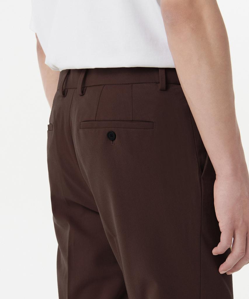 MUSINSA STANDARD Tapered Hidden Banding Crop Slacks [Brick]