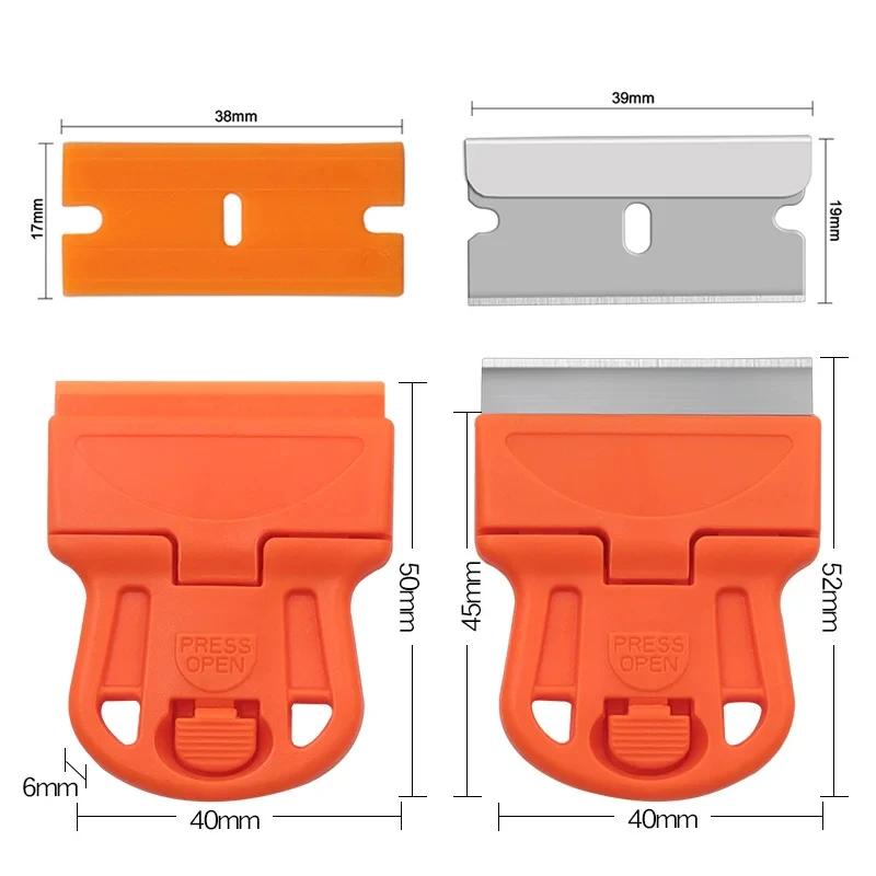Scraper With A Blade One-Sided Razor Painting Scraper Holder Handle Standard Window Tinting Razor Scraper Tool Remover Cleaner