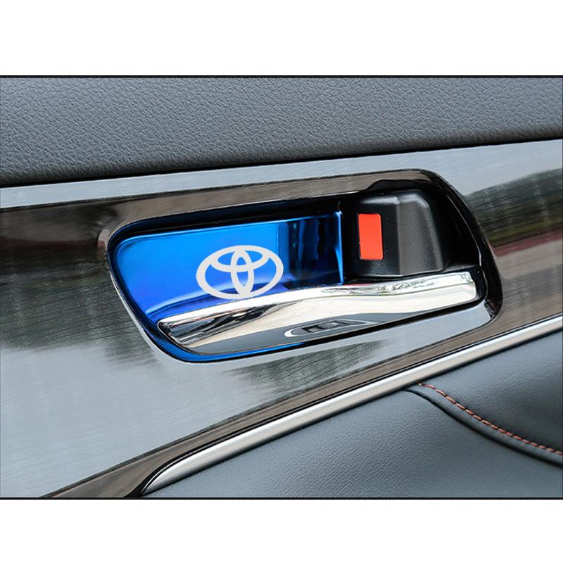 AAAP1 4pcs Car Interior Door Handle Ornament Case Sticker Shell Metal For Toyota Crown C-hr PRIUS 86 harrier Vellfire Alphard
