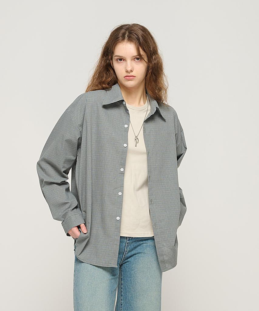 CARGOBROS FOR WOMAN Wrinkle-Free Simple Check Shirt (Khaki Gray)