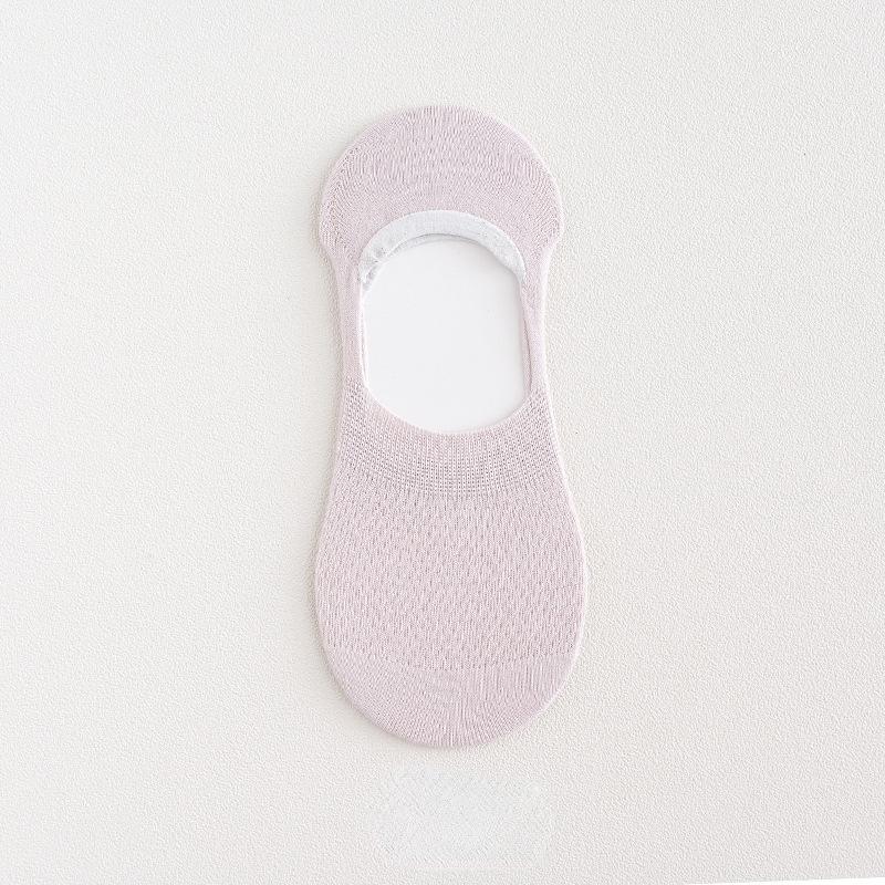 1 Pair Women Silicone Non-slip Short Socks Invisible Cotton Boat Socks Summer Solid Color Antiskid Ankle Socks
