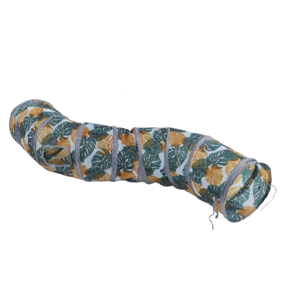 Cat S Tunnel Tube Wild Leaf Print Утолщенный складной портативный туннель для маленьких домашних животных