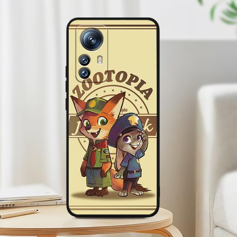 Anime Zootopia Judy&Nick For Xiaomi Mi 13T 13 12T 12 11T 11i 11 A3 10T 10 9 Pro Lite Ultra 5G Black TPU Phone Case
