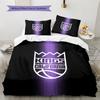 Sacramento Kings Pattern Bedding Quilt Set  Home Decoration  Gift (1 * duvet cover + 2 * pillowcase  without core)