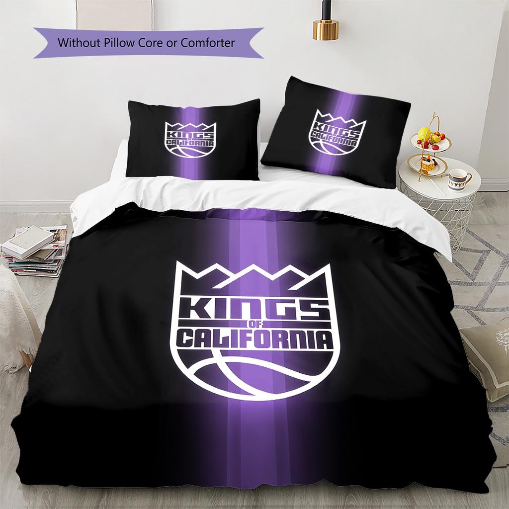 Sacramento Kings Pattern Bedding Quilt Set Home Decoration Gift (1 * duvet cover + 2 * pillowcase without core)