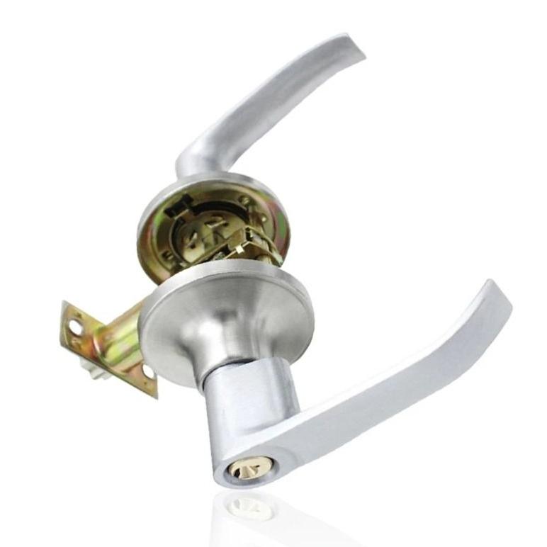 Серебристый Замок для Домашней Двери Трехполюсный Сферический Замок с Тремя Ручками-Планками Дверная Ручка Замок Ванная