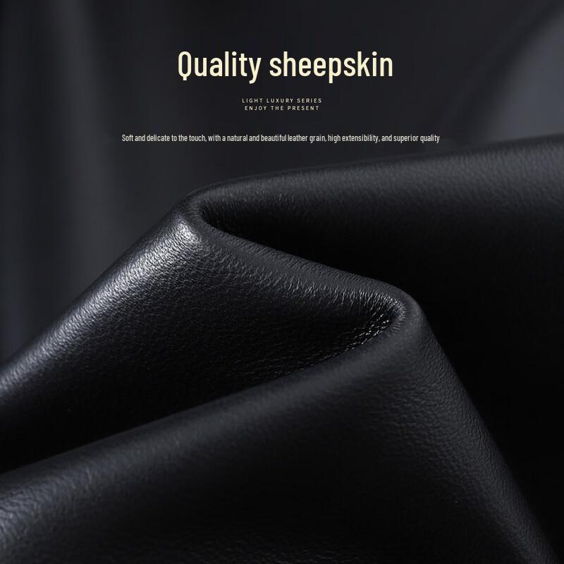 Futing Men's Winter Genuine Sheepskin Leather Down Jacket with Mink Fur Collar