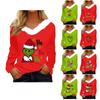 Women's T Shirt Tee Christmas Shirt Long Sleeve Party Christmas Fleece Collar V Neck Top