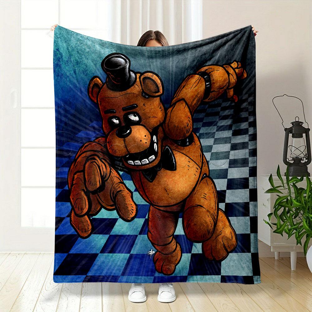 Freddy Fazbear Animatronic Blanket bedroom Blanket for Livingroom Couch lunch break Soft Cozy throw for Friend's festival Gift