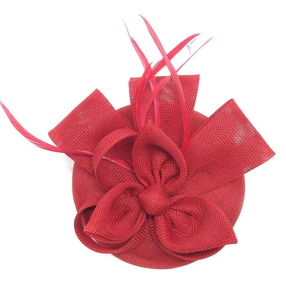Solid Color Bride Headband Hepburn Style Wedding Headdress Fascinator Headpiece Wedding Party