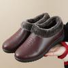 Mom Shoes Cotton Shoes Padded Winter Flat Bottom Non-slip Warm Elderly Middle-aged Women Leather Shoes Old Lady Grandmother Winter Shoes
