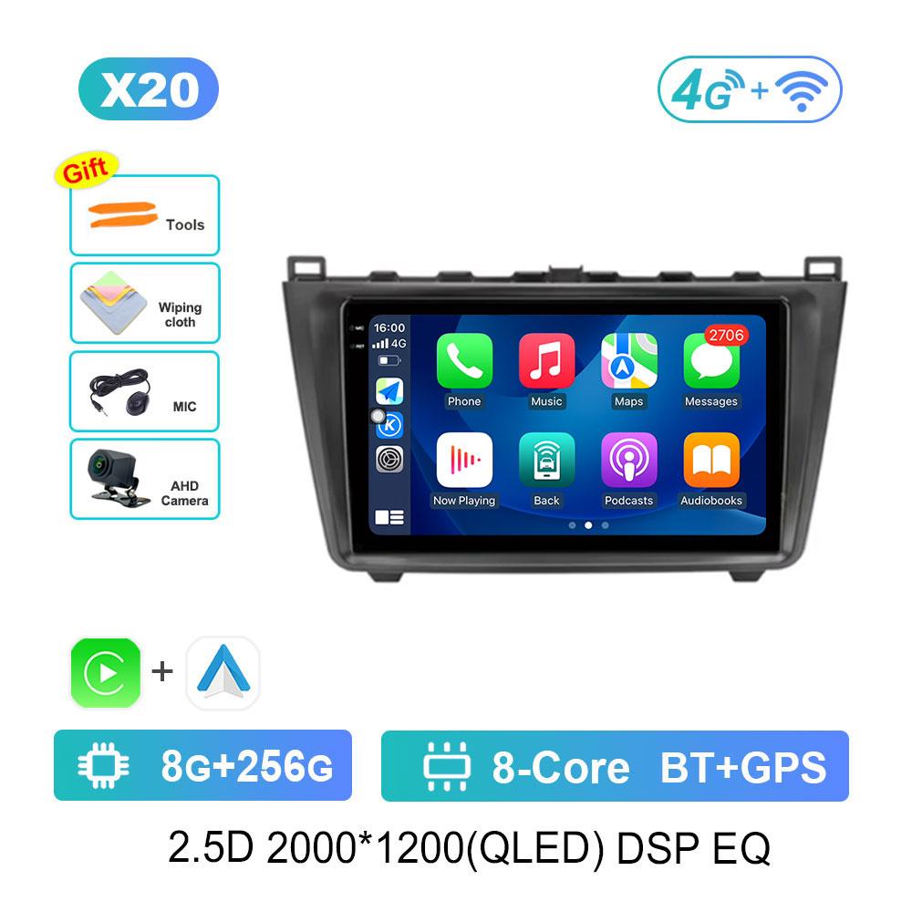 Сенсорный экран GPS-навигация для Mazda 6 II GH 2007 - 2012 Android 14 Автомобильный видео-мультимедийный проигрыватель WiFi BT DSP Стерео Автоинструменты