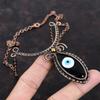 Черный цвет Ожерелье от сглаза Медная проволока Ожерелье Ювелирные изделия ручной работы из драгоценных камней Регулируемое ожерелье Очень красивые медные украшения для подарка