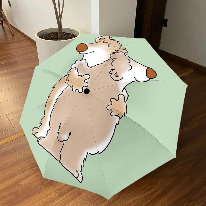 1PC bear illustrationUmbrella-8-Rib Reinforced, Automatic Open, Lightweight & Durable, Cute Fashion Accessory for Outdoor-P149
