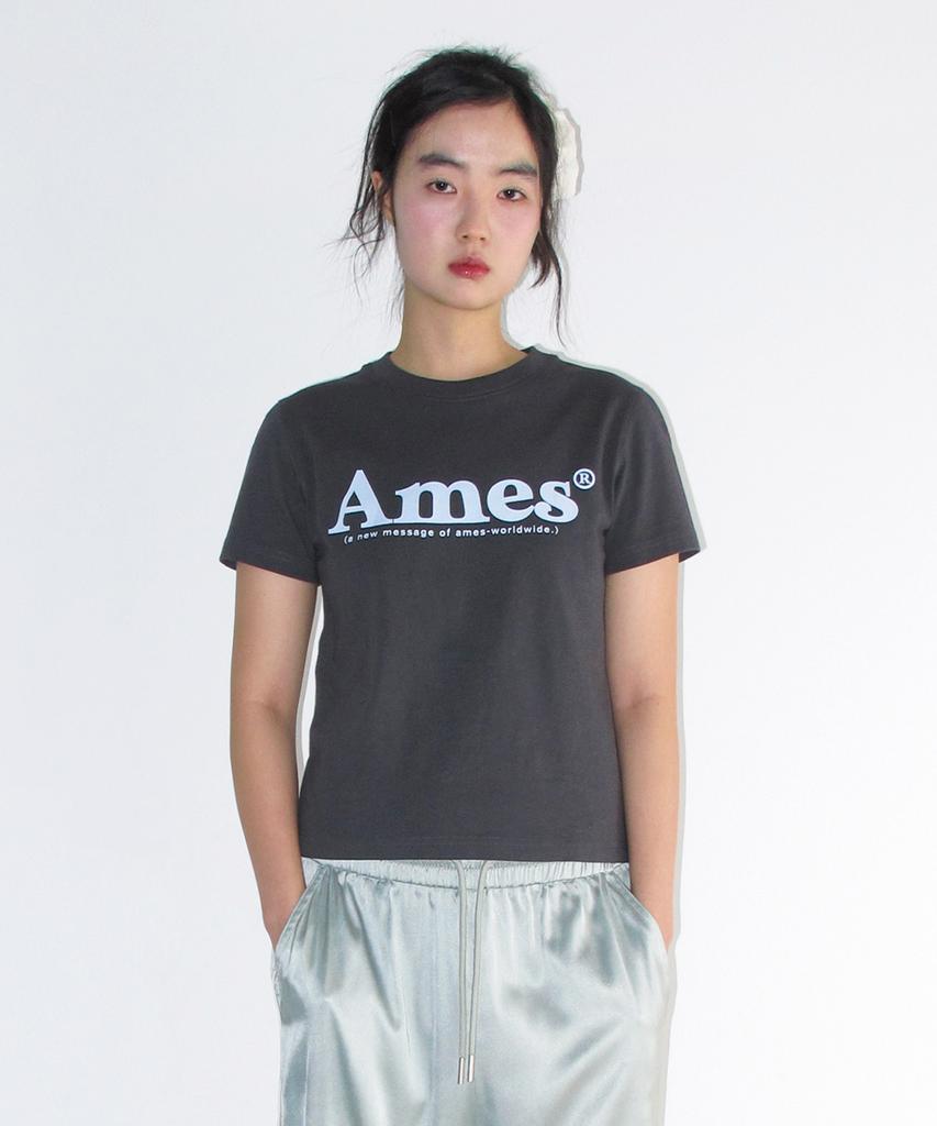 AMES-WORLDWIDE Базовая футболка с логотипом Угольный