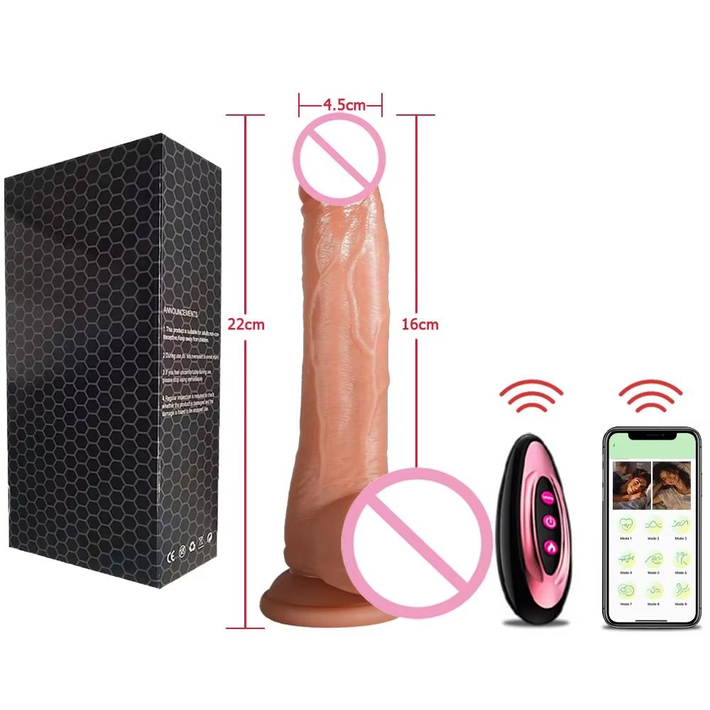 Realistic Dildo Vibrator Telescopic Female APP Remotely Controlled Heating Big Penis Massager Masturbator Adult Sex Toys Women