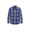 Polo FW23 Plaid Color Block Printed Single Breasted Casual Long Sleeve Shirt Men Shirts Blue 710916601-001