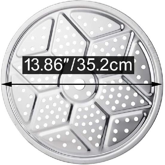 14" Round Stainless Steel Steamer Rack, Pressure Cooker Canner Racks Stock Pot Steaming Tray Stand Cooking Toast Bread Salad Baking