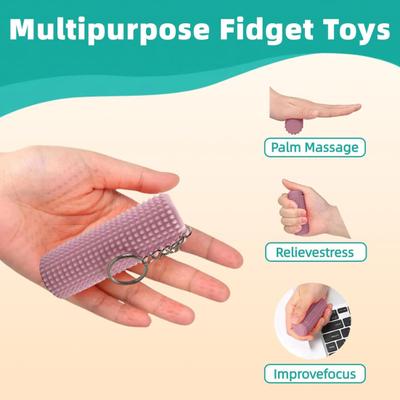 Spiky Grippie Stim Fidget Toy с брелоком для снятия стресса, 3D-печатный ящик для хранения, обезболивающий инструмент для подростков и взрослых, портативный неровный ролик, сенсорная игрушка