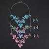 3pcs Sweet and Romantic Three-dimensional Floral Women's Necklace and Earring Set Fashionable Elegant Banquet Party Accessories