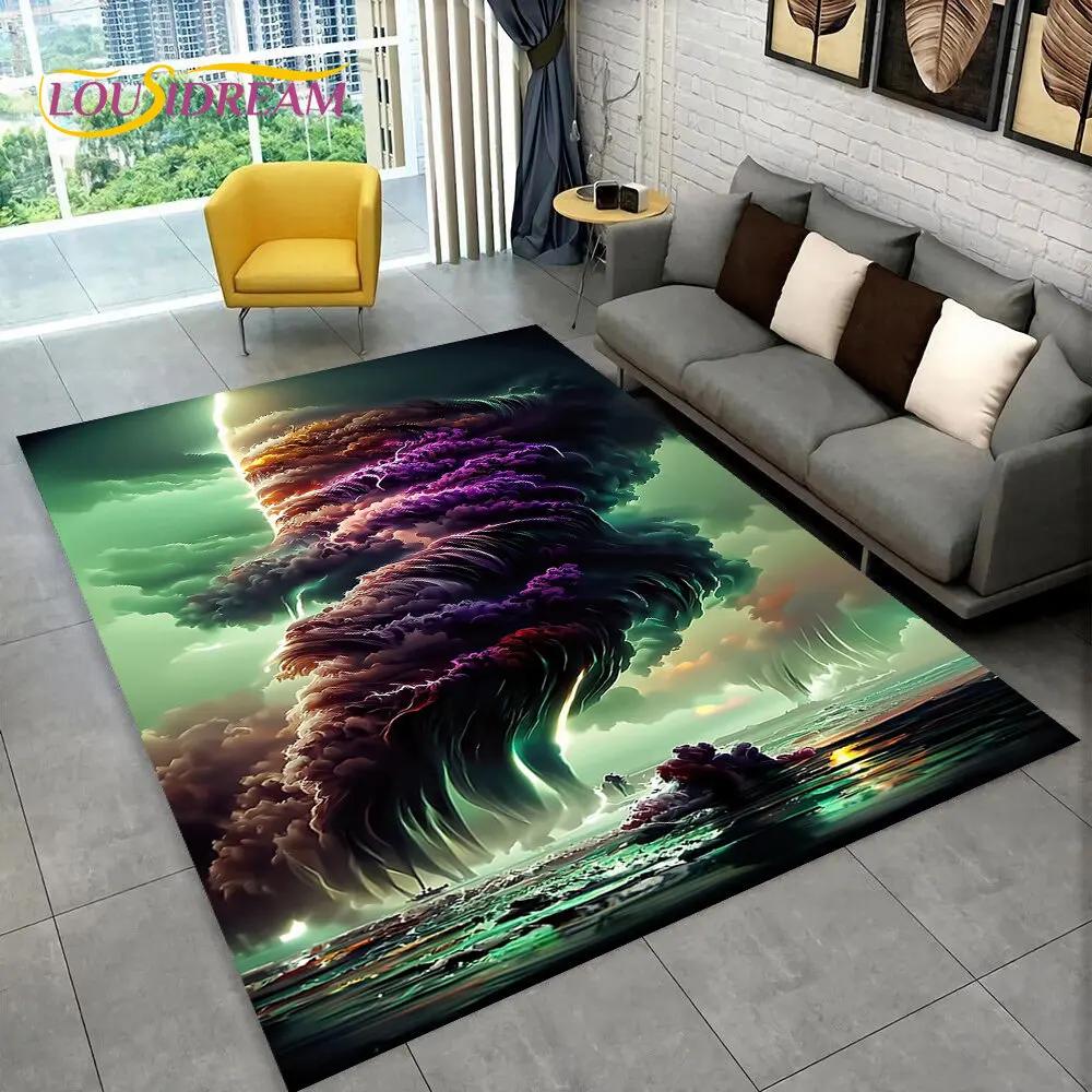 3D Natural, Tornado, Cloud Twister, большой коврик, ковер для гостиной, спальни, дивана, коврик для украшения, нескользящий напольный коврик
