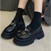 Spring and Autumn Thick Soled Loafers Small Leather Shoes for Women