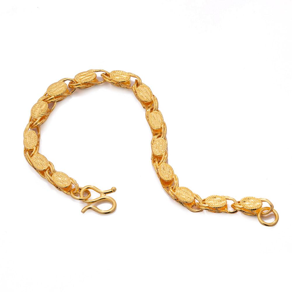 20CM Trendy Gold Color Men Bracelet Couple Middle East Dubai Hip Hop Bracelet for Man Women