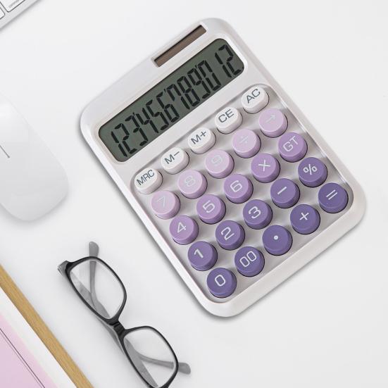 Механический калькулятор Yousheng 12 разрядов Большой ЖК-дисплей Настольный калькулятор Эргономичный дизайн Калькуляторы для учителей студентов офиса дома
