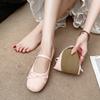 Fashion A new style of French flat-bottomed bow shallow-mouthed single shoes for women, paired with a skirt and a one-strap Marizanne