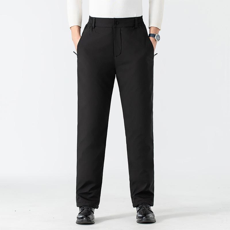 Теплые хлопковые брюки для мужчин на зиму, ветрозащитные двойные штанины, сохраняющий тепло графен