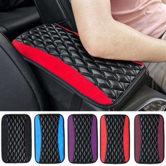 1Pc Car Accessories Armrest Pad Cover Center Console Box PU Leather Mat Cushion