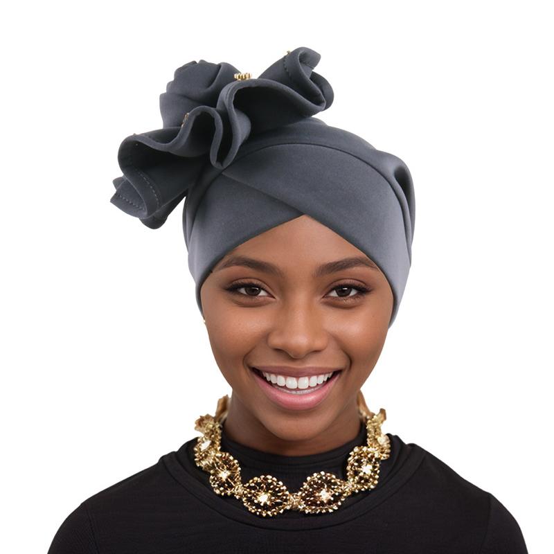 1 шт. оборка головной убор летний головной убор однотонный мусульманский солнцезащитный хиджаб этнический стиль тюрбан шляпа большой цветок индийская шапка