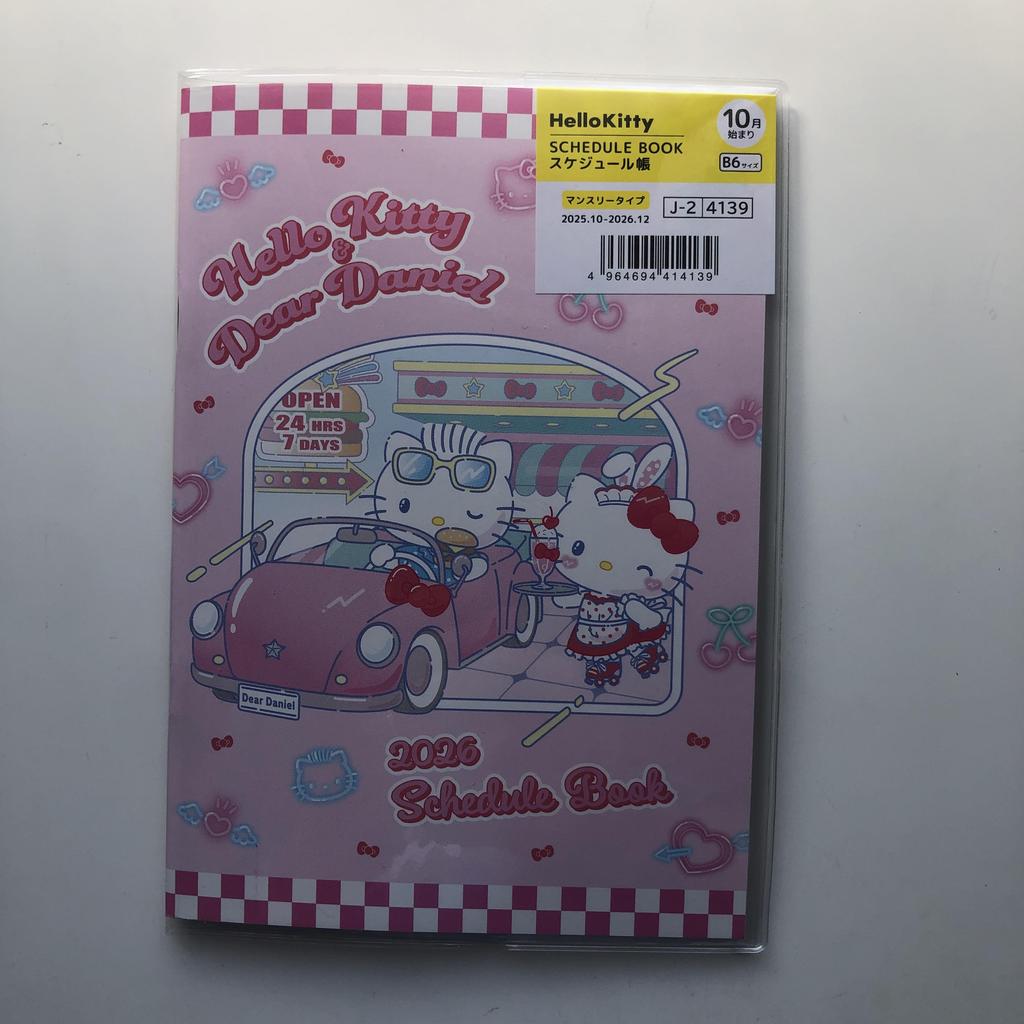 Sanrio Hello Kitty 2026 Monthly Schedule Book Size B6 Starts Oct 2025 - Ends Dec.2026 Daiso Japan