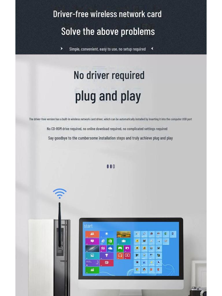 300M беспроводной сетевой USB-адаптер - WiFi-приемник/передатчик без драйверов с антенной