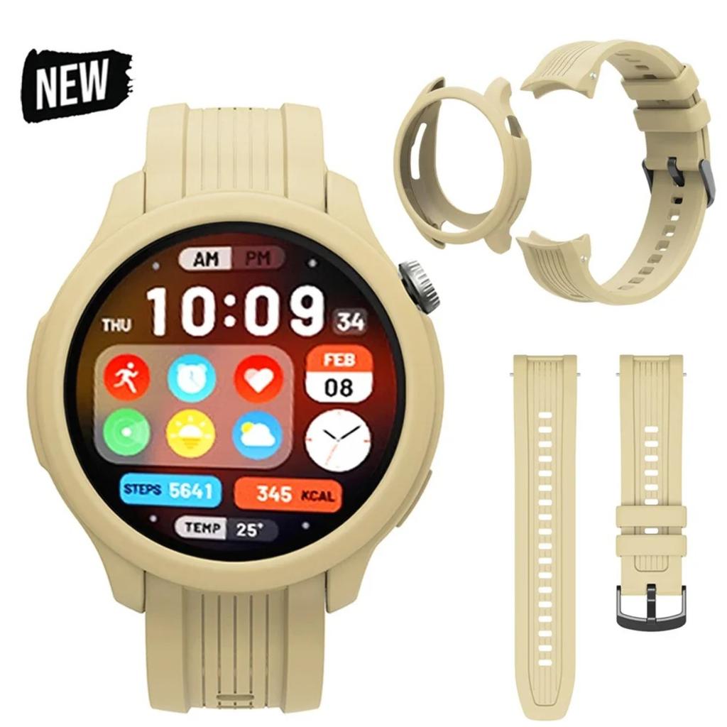 Силиконовый Ремешок+Чехол Для Amazfit Balance Регулируемый Спортивный Браслет Умные Часы Защита От Падений Царапин Браслет Набор Чехлов Для Часов Аксессуары