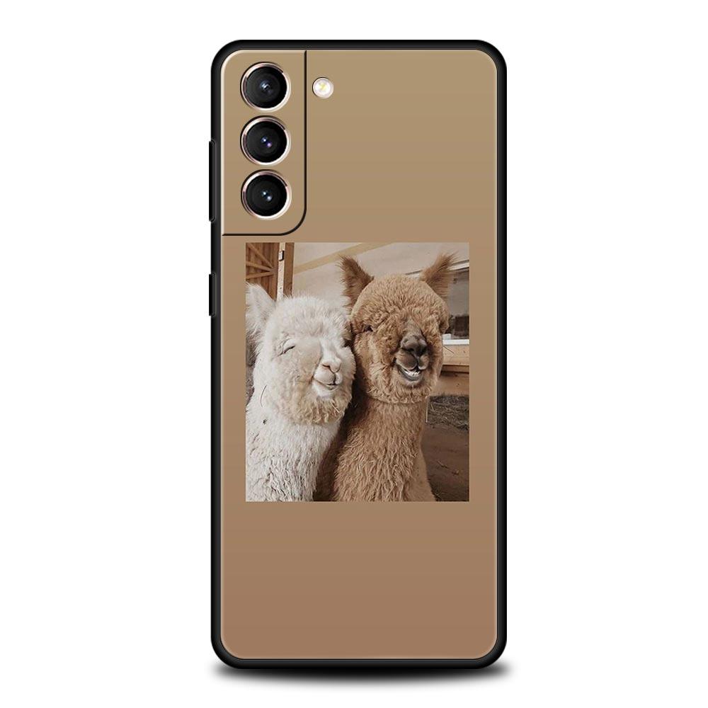 Чехол для телефона Samsung Galaxy S24 S23 S22 Ultra S20 S21 FE 5G S10 S9 Plus S10E S8 S7 Edge Мягкий чехол Кавайная альпака милая