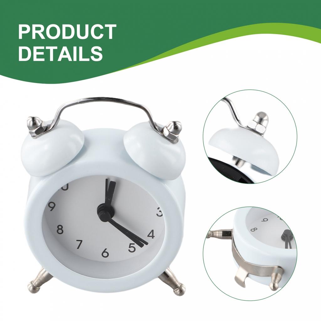 Будильник классический двойной звонок стеклянная линза металлический основной корпус