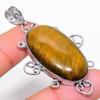Tiger Eye Handmade 925 Sterling Silver Jewelry Pendant 2.36" R0d19