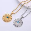 Egyptian Eye of Horus Pendant Gold Silver Color Stainless Steel Round Necklace for Women/Men Ancient Egypt Jewelry Gift