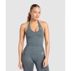 Vital Seamless Halter Neck Tank Strong Grey Marl B2c9l Gcsv