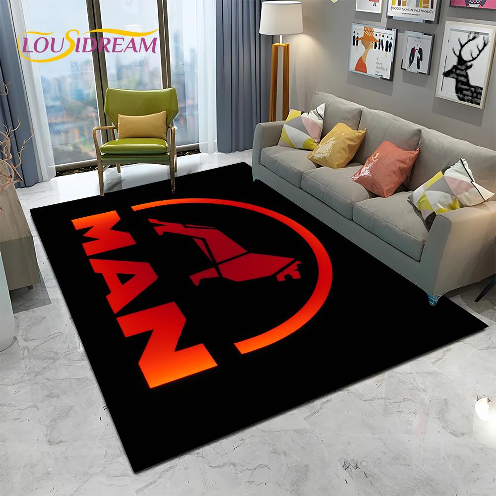 Man Truck Logo Series 3D Печать HD Ковер Ковер для Дома Гостиная Спальня Диван Коврик Декор, детский коврик Нескользящий напольный коврик