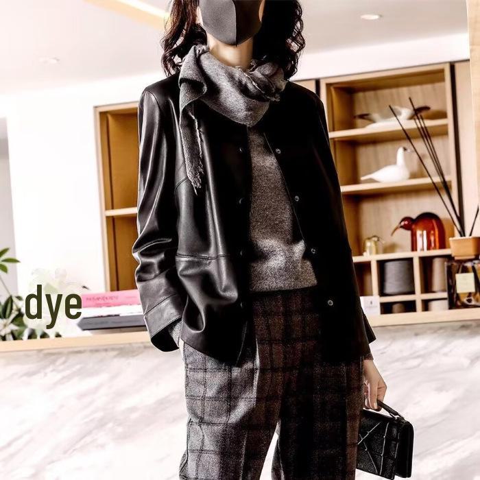 Стильная женская тонкая кожаная куртка осень/зима 2023 года с бархатом, высококачественная повседневная верхняя одежда большого размера