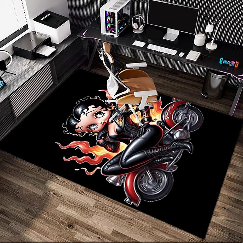 1pc Office Carpet, Betty Boop Chair Rug, Living Room Printed Area Rug, Home Chair Floor Mat