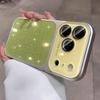 Чехол iPhone 17 Pro Max с градиентом, блестками и хрустальным объективом с чехлом Apple 15