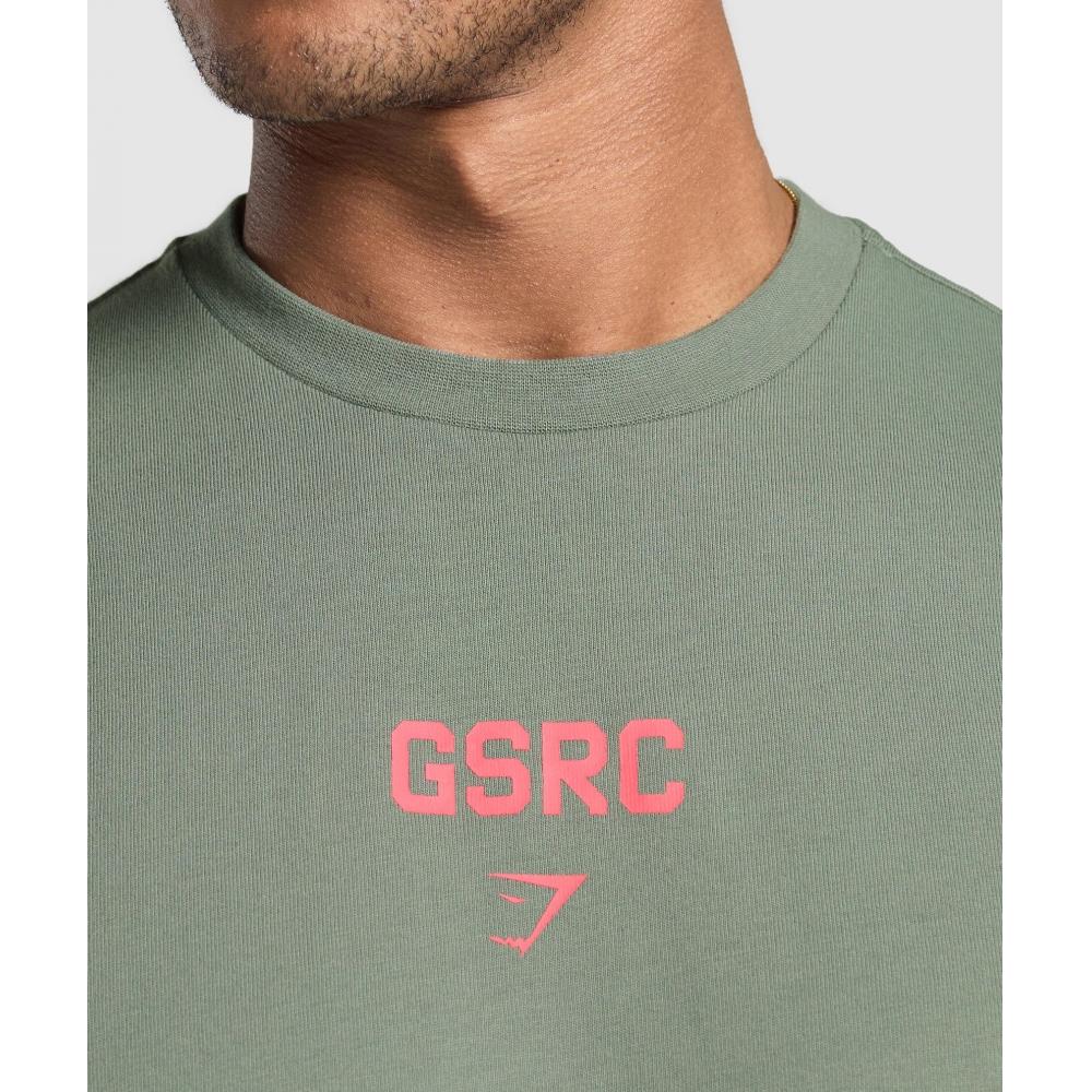 Gymshark Футболка с графическим принтом для бега, зеленая, A7a2k Ecjf