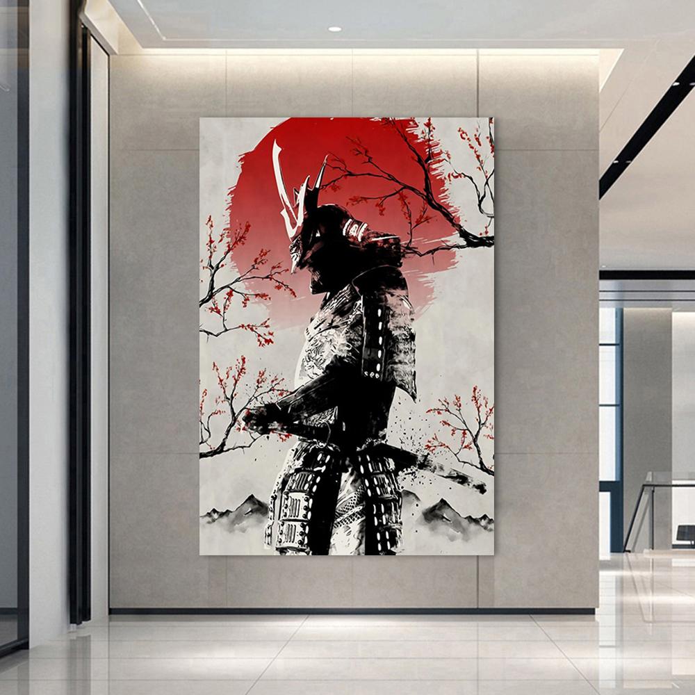 Японская живопись тушью, японские самураи, аниме, постеры и принты, холст, настенные художественные картинки для гостиной, украшения дома
