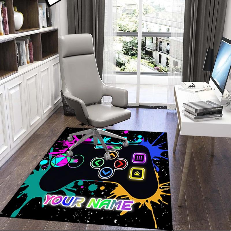 1PC Custom Name Night Adventure Theme Floor Mat Ideal for Living Room, Game Rooms, Office, Bedroom,Floor Mat Playful Design