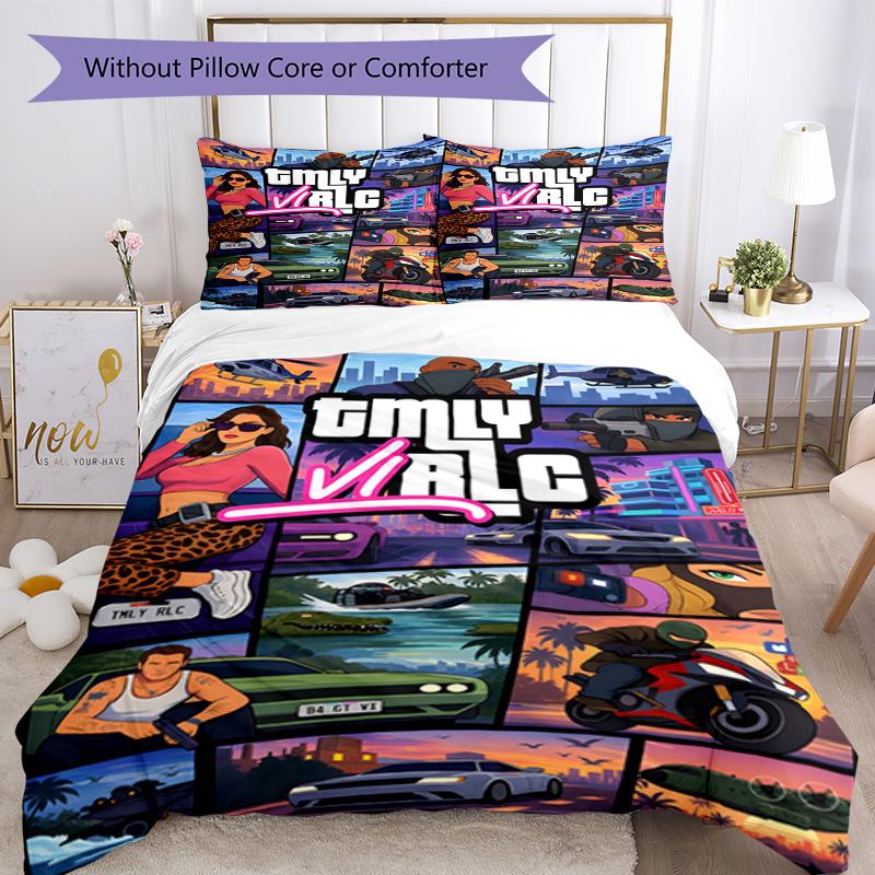 Grand Theft Auto Duvet Cover Set Perfect for Dormitory Soft Fabric Christmas Gift